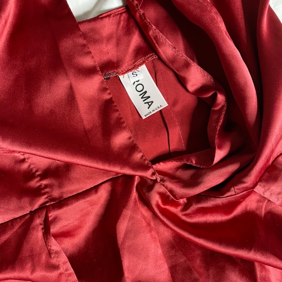 ROMA Satin Elegance Burgundy Dress - Picture 3 of 3